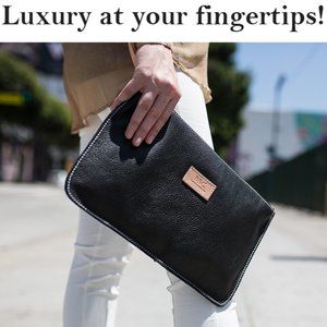 Unisex Money Bag Genuine Leather Wrist Clutch